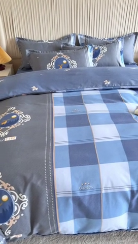 91家纺网 家纺一手货源 找家纺 优尚家纺 2025新款亲肤磨毛新国风大版系列四件套 悠然野格