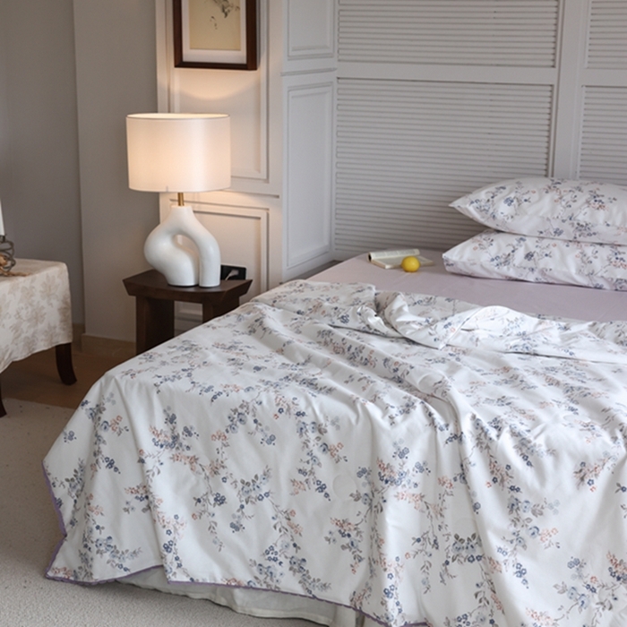 91家纺网 家纺一手货源 找家纺 棉眠 2024新款纯棉夏被 粉墨