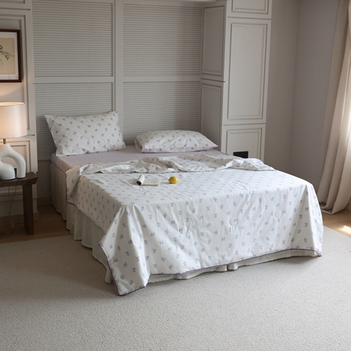 91家纺网 家纺一手货源 找家纺 棉眠 2024新款纯棉夏被 香草沙拉