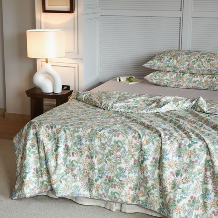 91家纺网 家纺一手货源 找家纺 棉眠 2024新款纯棉夏被 缤果潇潇