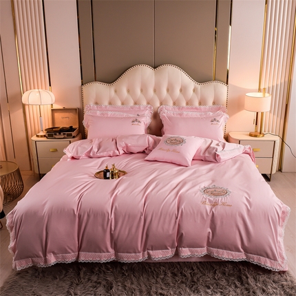 91家纺网 家纺一手货源 找家纺 （总）瑞驰家纺 2024新款长绒棉爱丽丝公主四件套系列  精美法式轻奢风四件套系列