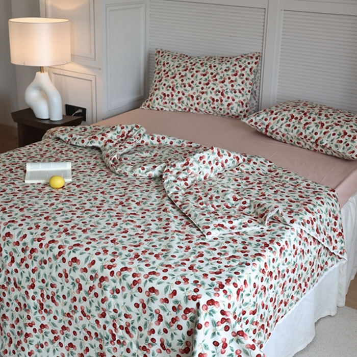 91家纺网 家纺一手货源 找家纺 棉眠 2024新款纯棉夏被 胭脂