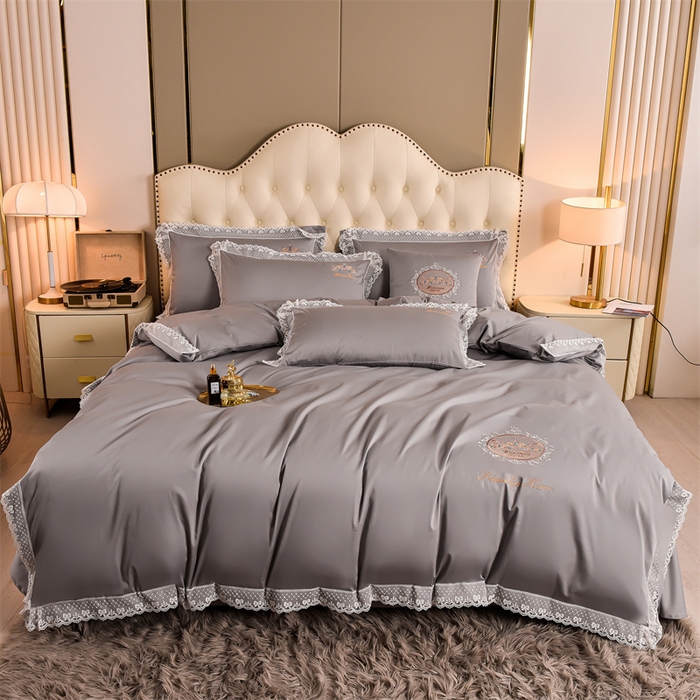 91家纺网 家纺一手货源 找家纺 （总）瑞驰家纺 2024新款长绒棉爱丽丝公主四件套系列  精美法式轻奢风四件套系列