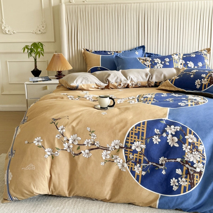 91家纺网 家纺一手货源 找家纺 （总）优尚家纺 2025新款亲肤磨毛新国风大版系列四件套