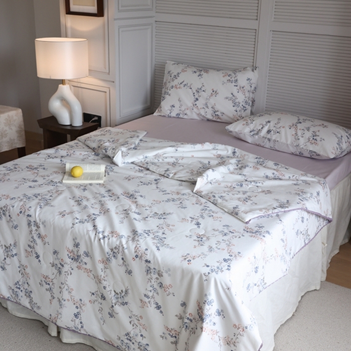 91家纺网 家纺一手货源 找家纺 棉眠 2024新款纯棉夏被 粉墨