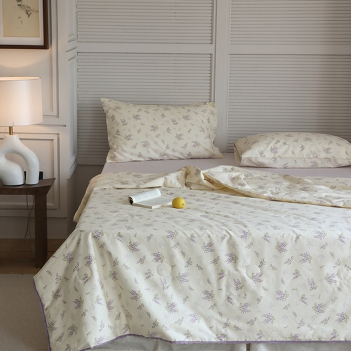 91家纺网 家纺一手货源 找家纺 棉眠 2024新款纯棉夏被 紫琅