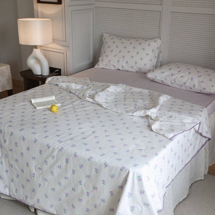 91家纺网 家纺一手货源 找家纺 棉眠 2024新款纯棉夏被 香草沙拉