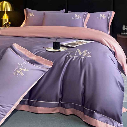 91家纺网 家纺一手货源 找家纺 （总）拼社家纺 长绒棉全棉刺绣四件套-M系列