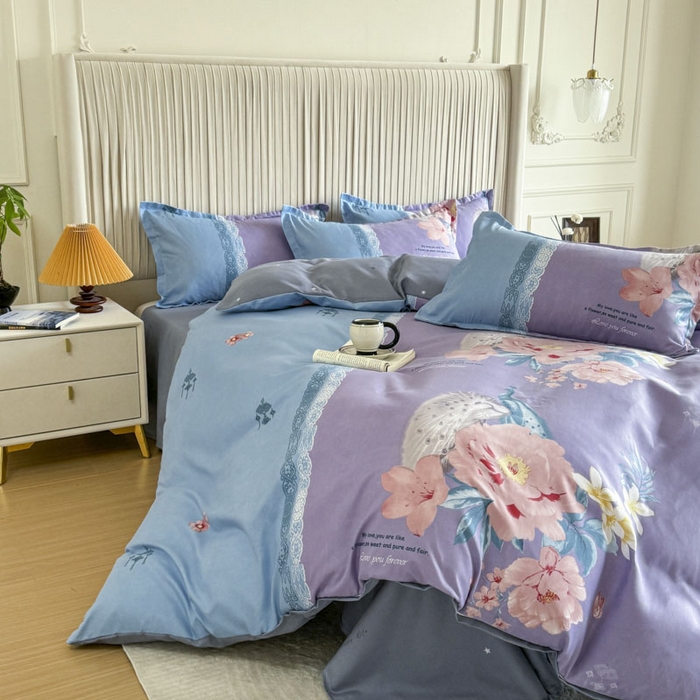 91家纺网 家纺一手货源 找家纺 优尚家纺 2025新款亲肤磨毛新国风大版系列四件套 华彩满堂