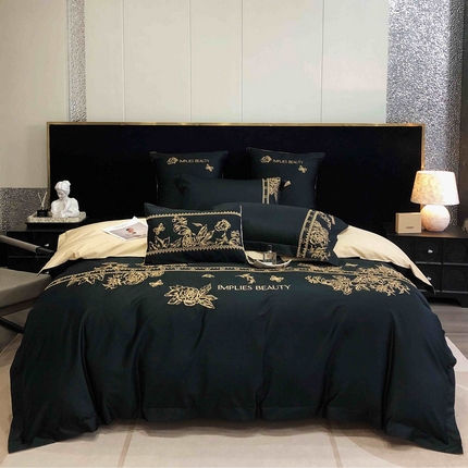 91家纺网 家纺一手货源 找家纺 （总）曼布缇 2025新款100S澳棉长绒棉绣花四件套-馥芮