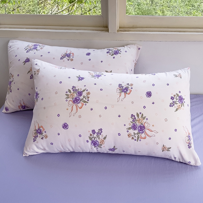 91家纺网 家纺一手货源 找家纺 乐萱家纺 2024新款水洗云朵棉被套小清新超柔印花单被套 薰衣浪漫