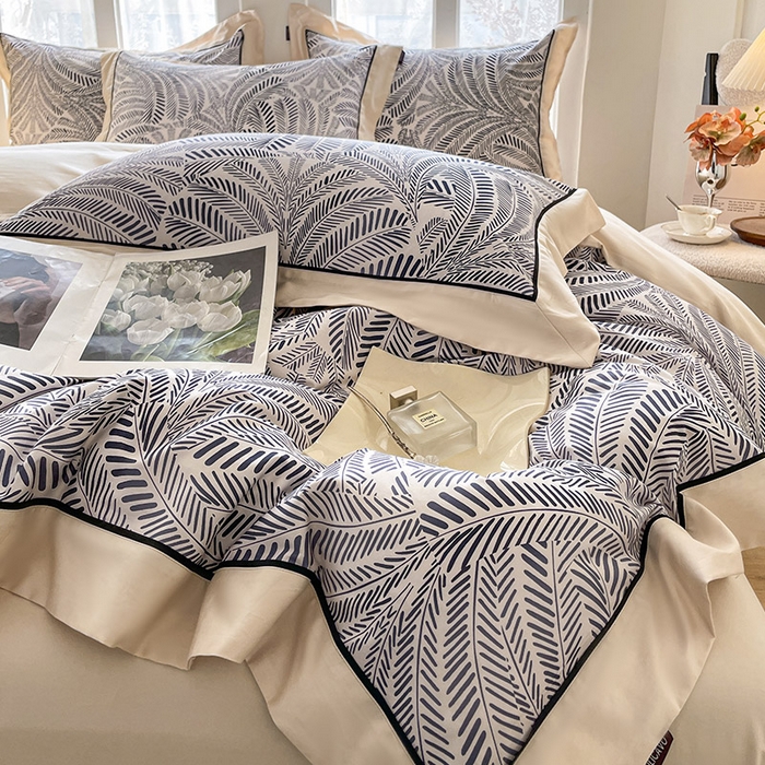 91家纺网 家纺一手货源 找家纺  2024新款A类长绒棉数码印花四件套 克米尔