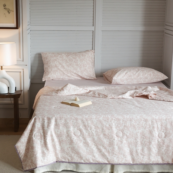 91家纺网 家纺一手货源 找家纺 棉眠 2024新款纯棉夏被 森物语