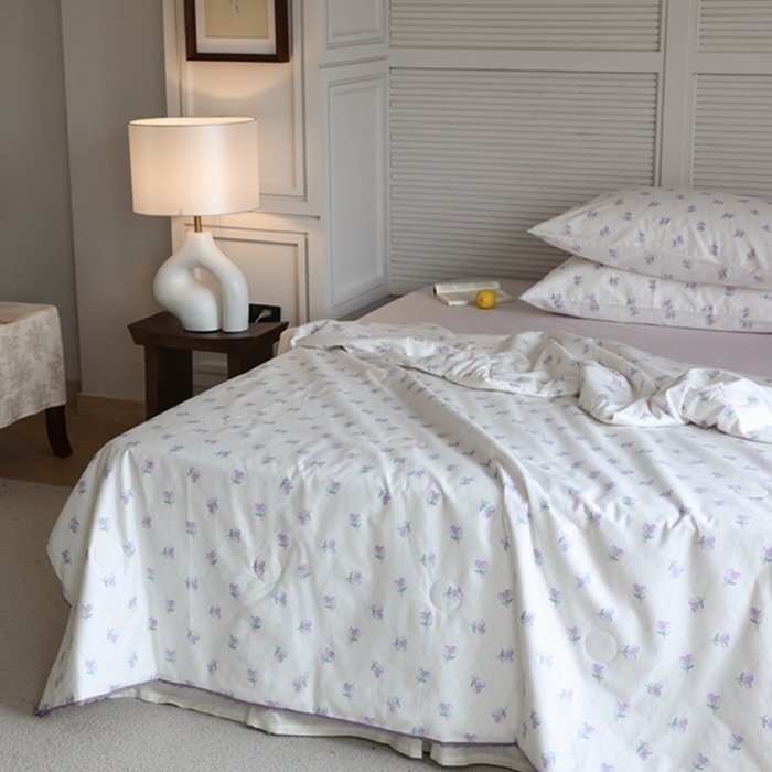 91家纺网 家纺一手货源 找家纺 棉眠 2024新款纯棉夏被 香草沙拉