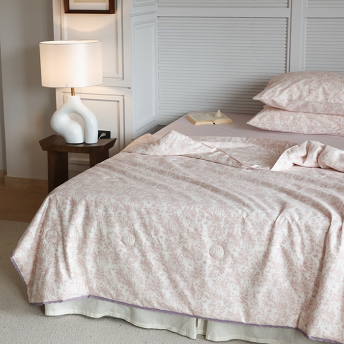 91家纺网 家纺一手货源 找家纺 棉眠 2024新款纯棉夏被 森物语