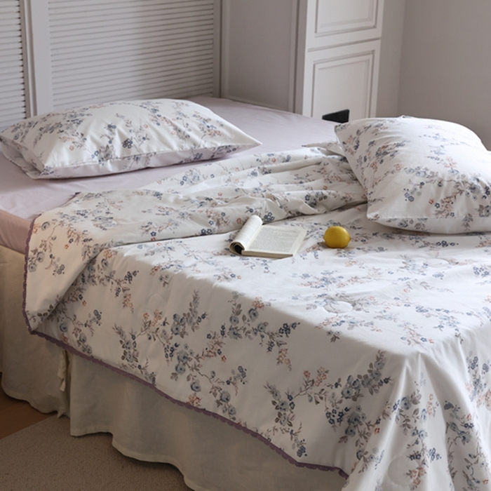 91家纺网 家纺一手货源 找家纺 棉眠 2024新款纯棉夏被 粉墨