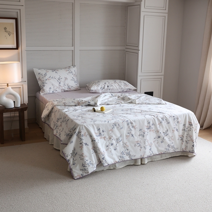 91家纺网 家纺一手货源 找家纺 棉眠 2024新款纯棉夏被 粉墨