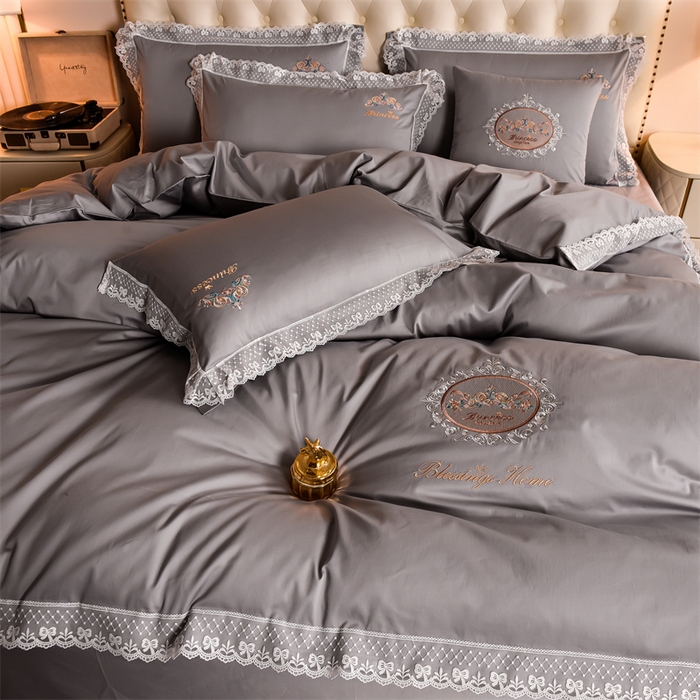 91家纺网 家纺一手货源 找家纺 （总）瑞驰家纺 2024新款长绒棉爱丽丝公主四件套系列  精美法式轻奢风四件套系列