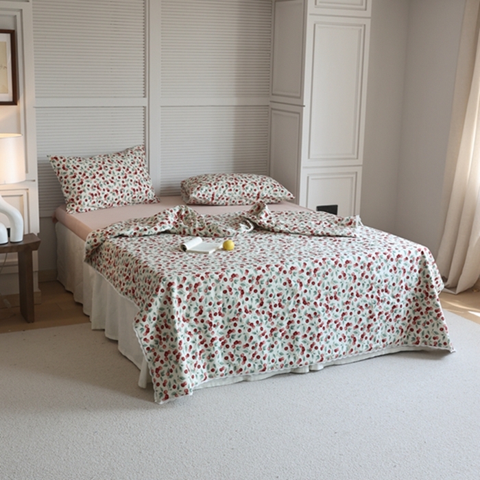 91家纺网 家纺一手货源 找家纺 棉眠 2024新款纯棉夏被 胭脂