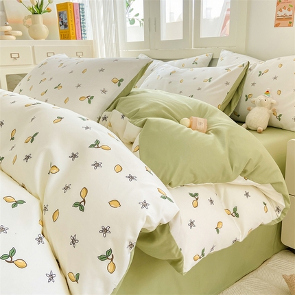 91家纺网 家纺一手货源 找家纺 （总）雅阁尔家纺 2024新款直播热款水洗云朵棉四件套美式碎花简约风床单单品单被套