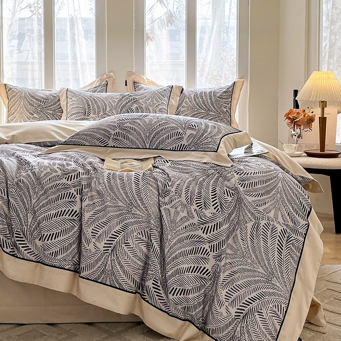 91家纺网 家纺一手货源 找家纺  2024新款A类长绒棉数码印花四件套 克米尔