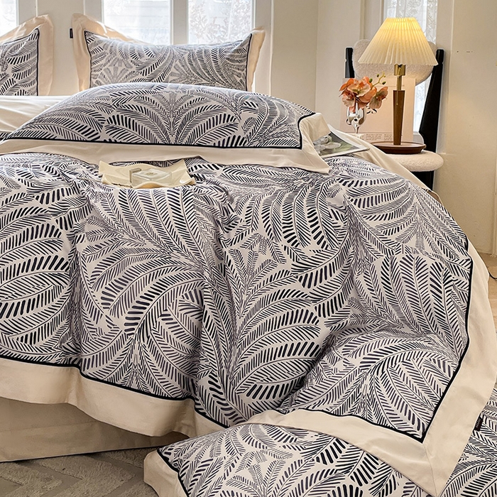 91家纺网 家纺一手货源 找家纺  2024新款A类长绒棉数码印花四件套 克米尔