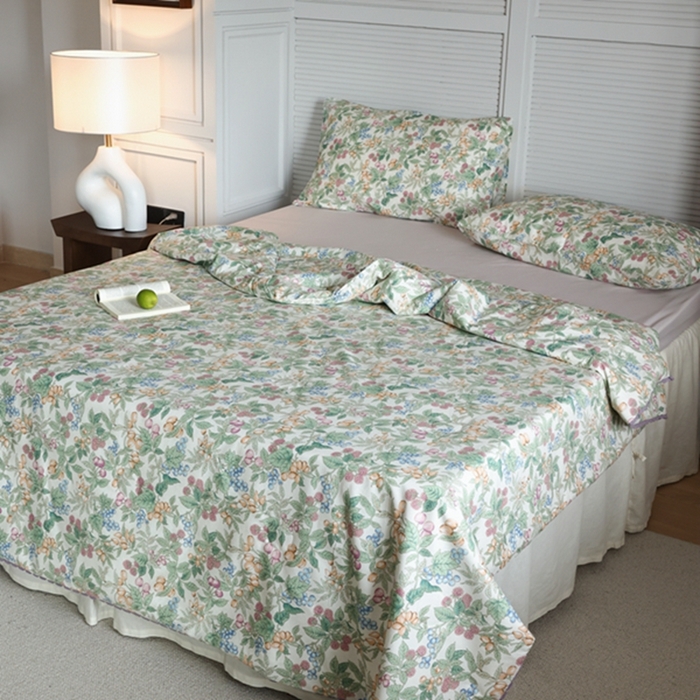 91家纺网 家纺一手货源 找家纺 棉眠 2024新款纯棉夏被 缤果潇潇