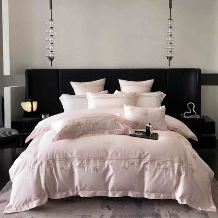 91家纺网 家纺一手货源 找家纺 （总）曼布缇 2025春夏新款100S天丝棉轻奢绣花四件套-温妮莎