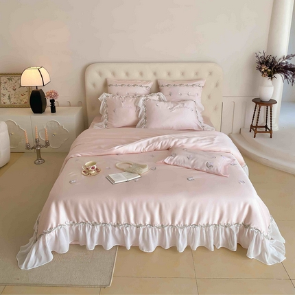 91家纺网 家纺一手货源 找家纺 （总）曼布缇 2025春夏新品100S兰精天丝四件套-铃兰