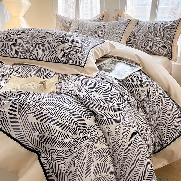 91家纺网 家纺一手货源 找家纺  2024新款A类长绒棉数码印花四件套 克米尔