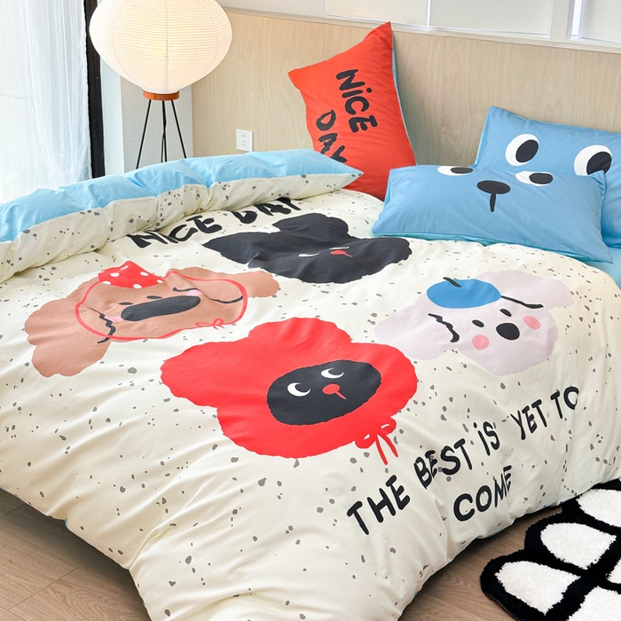 91家纺网 家纺一手货源 找家纺 千朵 2024新款13372全棉大版四件套 四小子