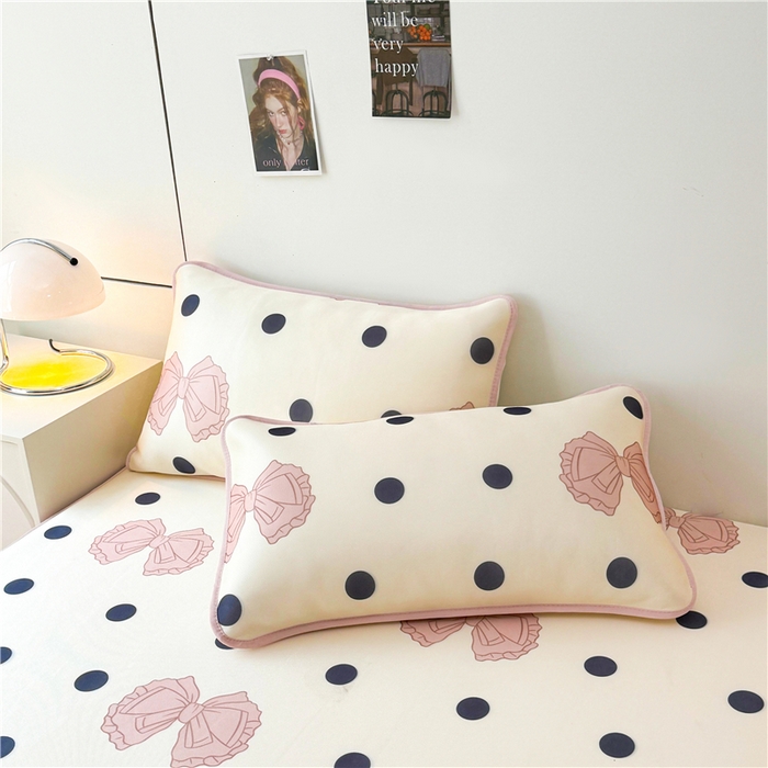 91家纺网 家纺一手货源 找家纺 喜居 2024新款碳光冰丝席床笠款 粉色心情