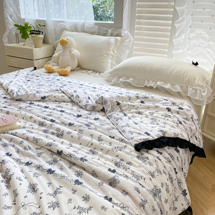 91家纺网 家纺一手货源 找家纺 千朵 2024新款针织棉夏被 小时光