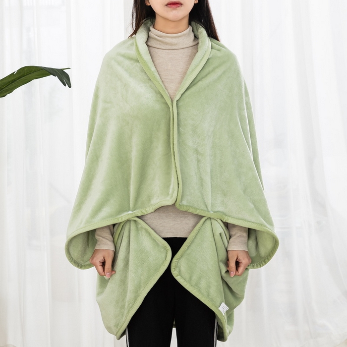 91家纺网 家纺一手货源 找家纺 恋尚羽 2025秋冬爆款印花披肩毯盖毯果绿