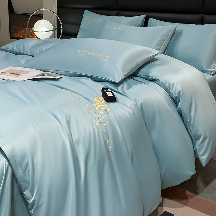 91家纺网 家纺一手货源 找家纺 （总）澳梵 2024新款水洗真丝刺绣四件套