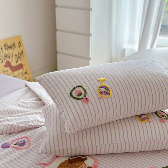 91家纺网 家纺一手货源 找家纺 柚子 2024新款全棉水洗新疆棉夏被四件套 能量爆表