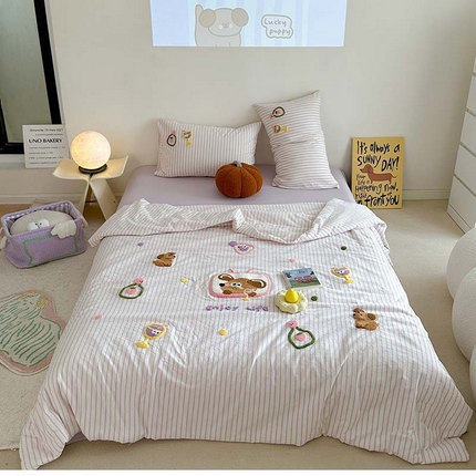 91家纺网 家纺一手货源 找家纺 （总）柚子 2024新款全棉水洗新疆棉夏被四件套