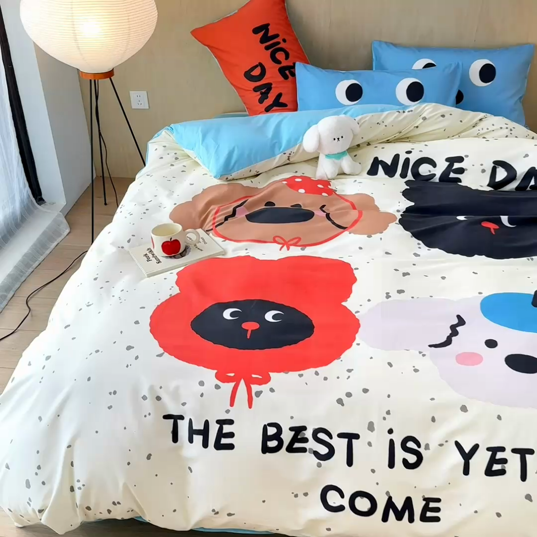 91家纺网 家纺一手货源 找家纺 千朵 2024新款13372全棉大版四件套 四小子