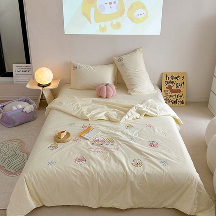 91家纺网 家纺一手货源 找家纺 （总）柚子 2024新款全棉水洗新疆棉夏被四件套