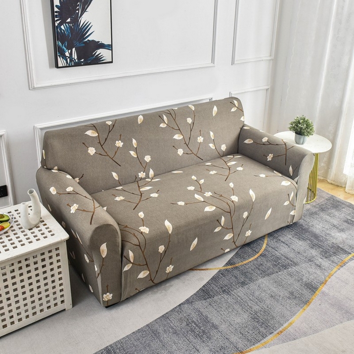 91家纺网 家纺一手货源 找家纺 兴妮雅家纺 2024新款三人位沙发套 一支独秀(咖)