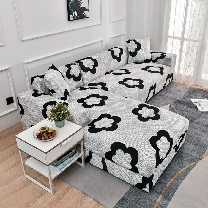 91家纺网 家纺一手货源 找家纺 兴妮雅家纺 2024新款雅芝华士贵妃沙发套 格纹花朵