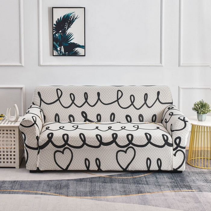 91家纺网 家纺一手货源 找家纺 兴妮雅家纺 2024新款三人位沙发套 格纹爱意