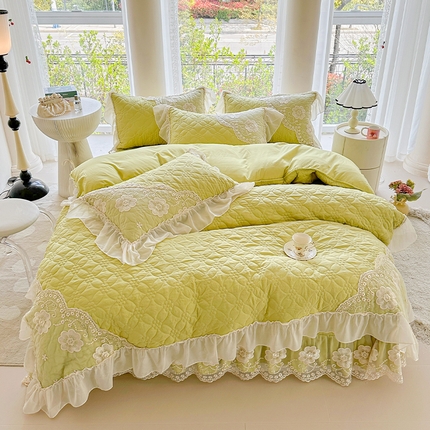 91家纺网 家纺一手货源 找家纺 （总）罗艺轩 2024新款公主风水洗棉全夹棉床盖款四件套-盛宴