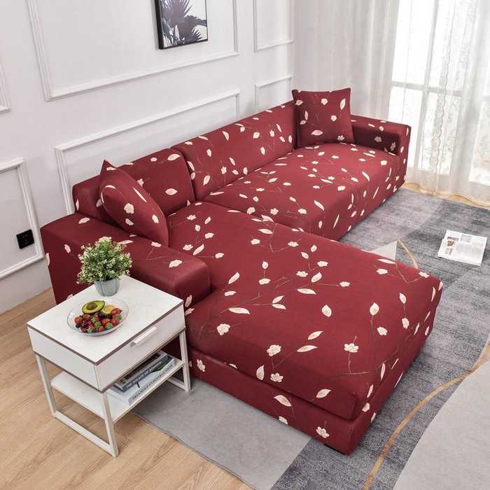 91家纺网 家纺一手货源 找家纺 兴妮雅家纺 2024新款雅芝华士贵妃沙发套 一支独秀(红)