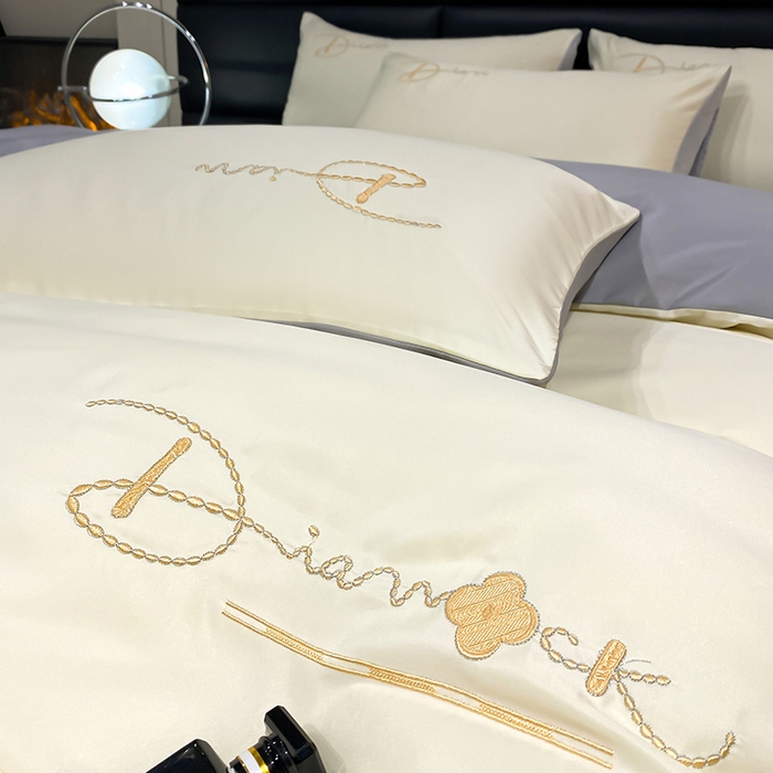 91家纺网 家纺一手货源 找家纺 澳梵 2024新款水洗真丝刺绣四件套 蒂娜-奶白灰