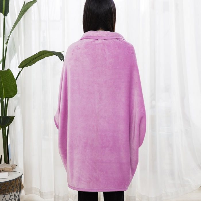 91家纺网 家纺一手货源 找家纺 恋尚羽 2025秋冬爆款印花披肩毯盖毯粉色