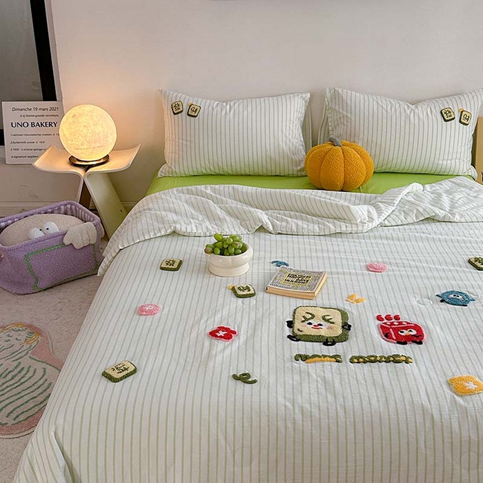 91家纺网 家纺一手货源 找家纺 柚子 2024新款全棉水洗新疆棉夏被四件套 碰发财