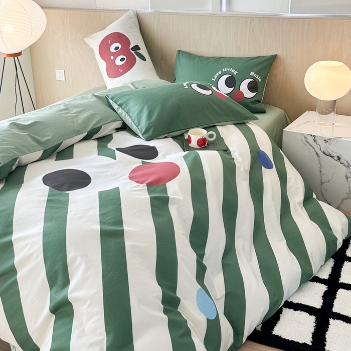 91家纺网 家纺一手货源 找家纺 千朵 2024新款13372全棉大版四件套 大眼睛