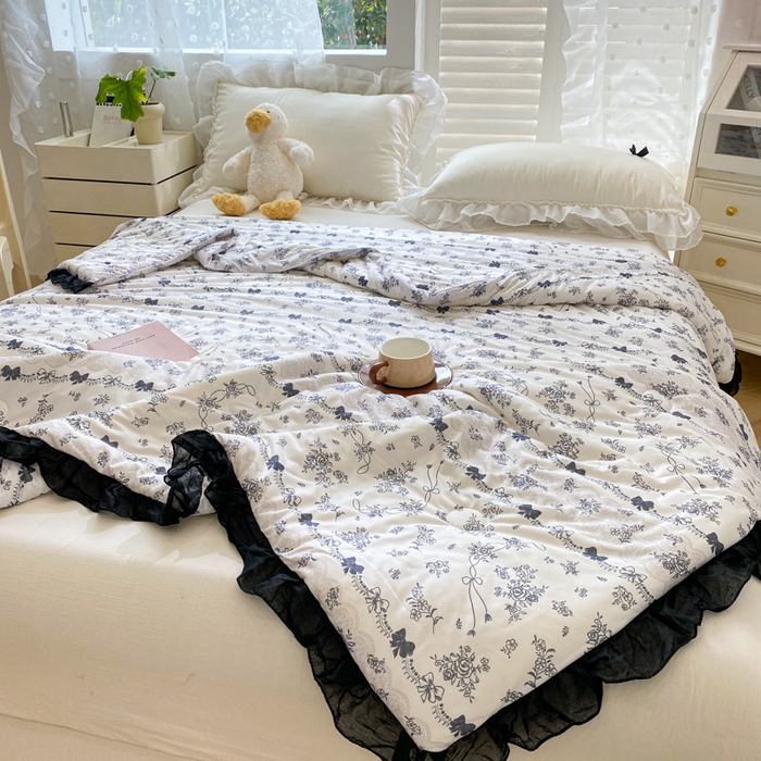 91家纺网 家纺一手货源 找家纺 千朵 2024新款针织棉夏被 小时光