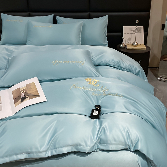 91家纺网 家纺一手货源 找家纺 （总）澳梵 2024新款水洗真丝刺绣四件套